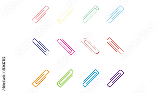 Paper Clip Attachment Icon Design. Perfect for digital interfaces, document apps, or productivity tools where file attachment or linking functionality is key.