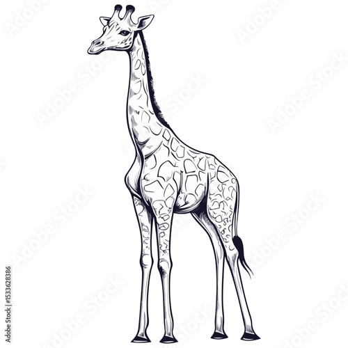 giraffe, animal, vector, transparent background, creature, isolated, zoo, long, giraffa, cute, wildlife, nature, tall, wild, neck, mammal