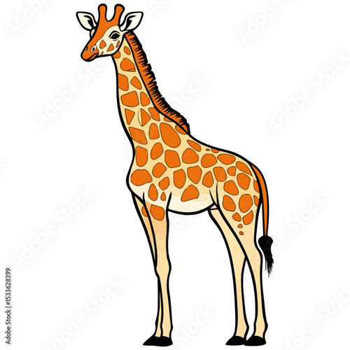giraffe, animal, vector, transparent background, creature, isolated, zoo, long, giraffa, cute, wildlife, nature, tall, wild, neck, mammal