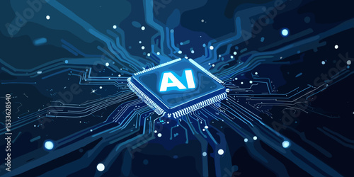 AI Artificial Intelligence Letter Logo Stock Illustration – Futuristic Technology Symbol
