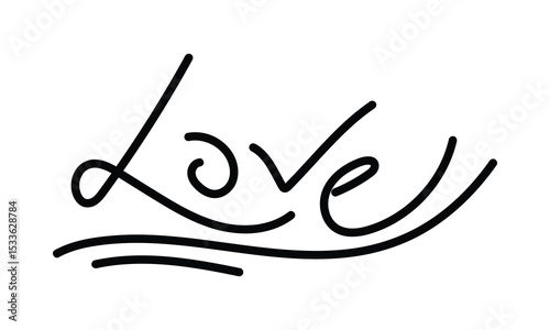 Vector love calligraphic lettering quote romantic inscription for lovers love text, love text vector