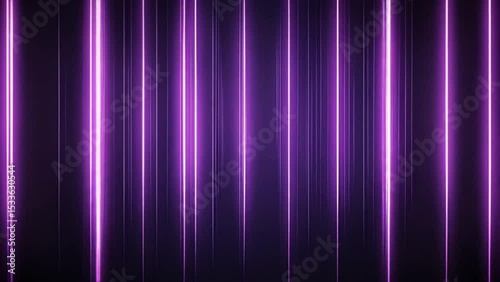 Vertical Purple Light Rays in a Futuristic Dark Space

