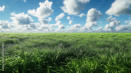 Green Field and Blue Sky With Clouds Landscape Photography At Daytime