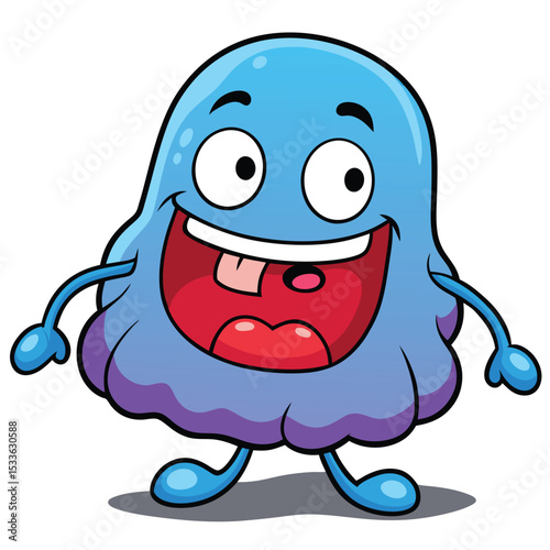 Amusing silly wobbly jelly with googly eyes, jiggling with playful energy and fun.