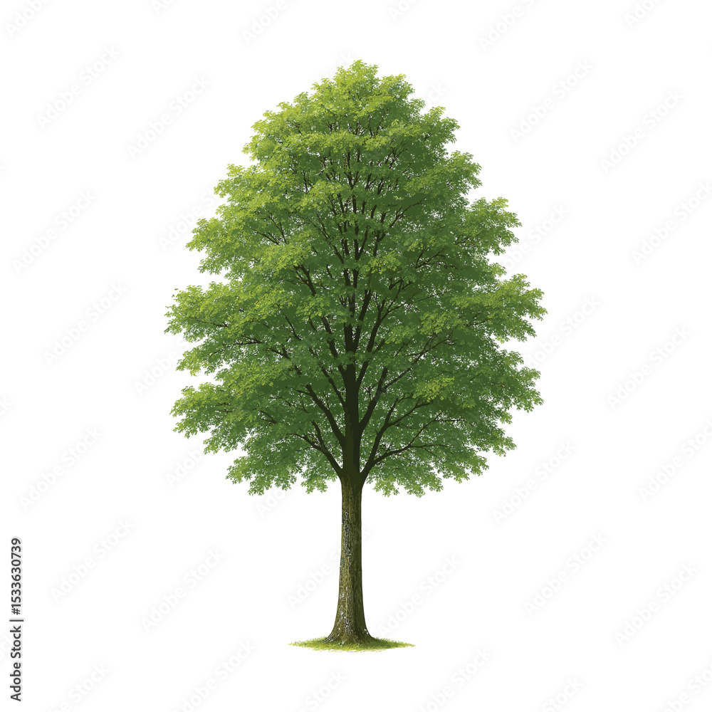 Fototapeta premium Green tree isolated on white background