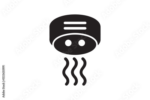 Carbon Monoxide Detector Icon silhouette vector with white background