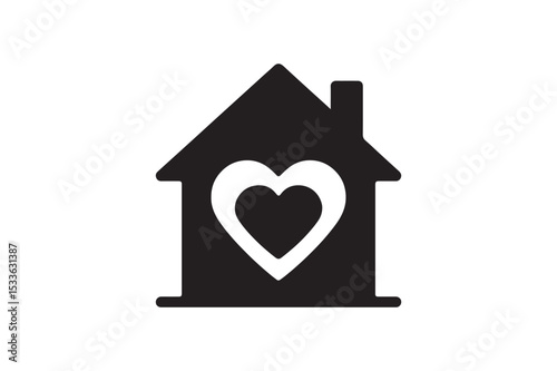 Cozy Home Symbol silhouette vector with white background