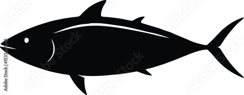 Tuna fish line art silhouette, Tuna fish silhouette vector illustration