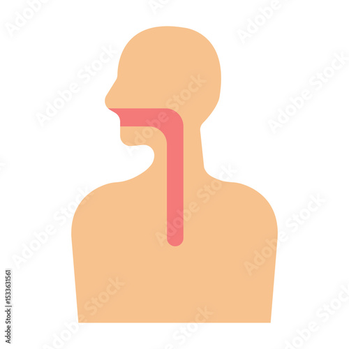 Throat Vector Flat Icon Design