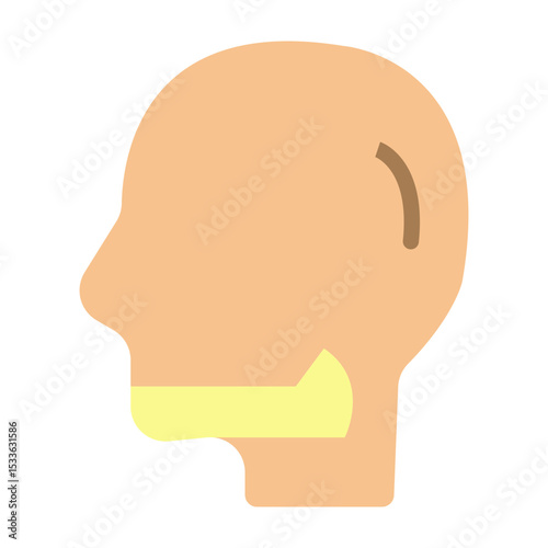 Jaw Vector Flat Icon Design