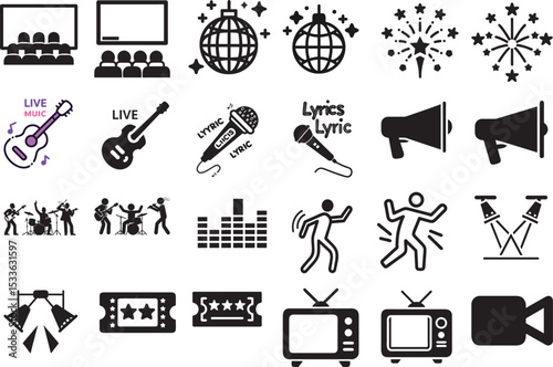 set of vector icons for Media 