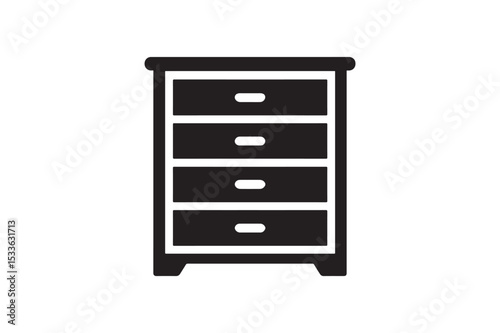 Dresser Icon silhouette vector with white background