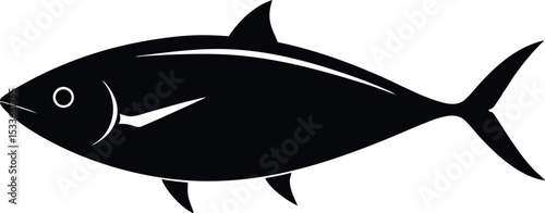 Tuna fish line art silhouette, Tuna fish silhouette vector illustration