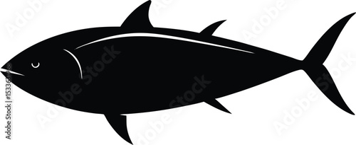 Tuna fish line art silhouette, Tuna fish silhouette vector illustration