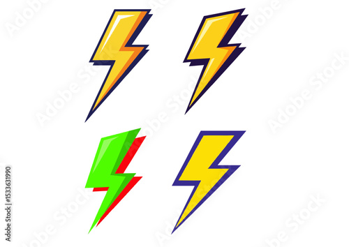Lightning bolt illustration with dynamic angle and bold shape, symbolizing emotional spark