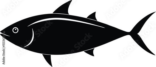 Tuna fish line art silhouette, Tuna fish silhouette vector illustration