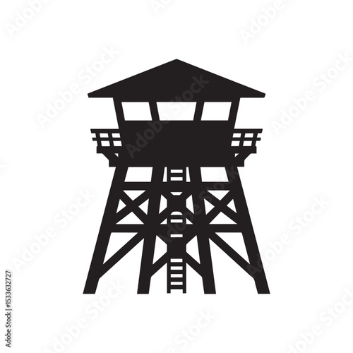 Watch Tower Silhouette - Security and Observation Structure Design