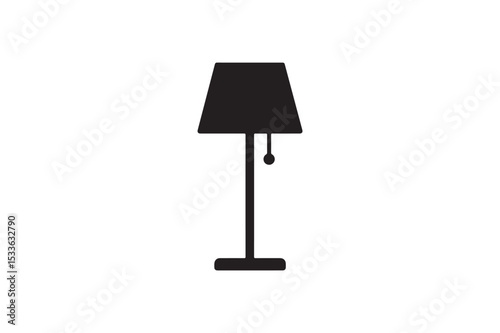 Floor Lamp Icon silhouette vector with white background