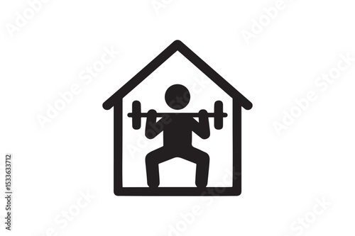 Home Workout Icon silhouette vector with white background