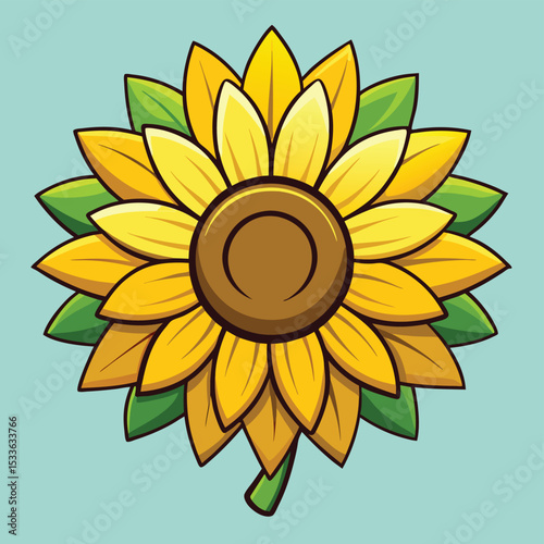Radiant vibrant sunflower head, meticulously detailed, showcasing its bright petals.