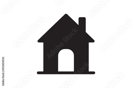 Minimalist Home Icon silhouette vector with white background