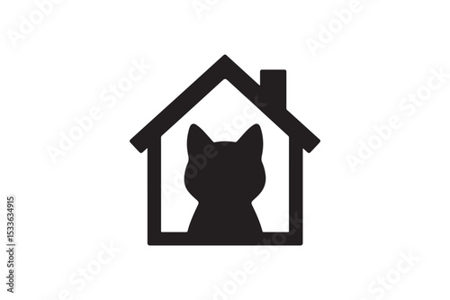 Pet at Home Icon silhouette vector with white background
