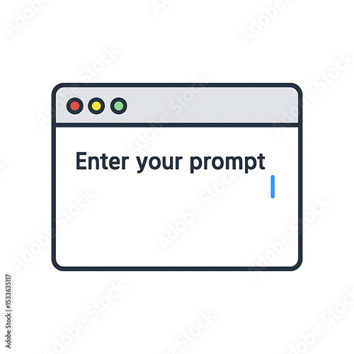 Vector illustration of a computer window displaying an input field with the message 