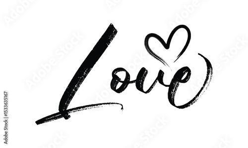 Vector love calligraphic lettering quote romantic inscription for lovers love text, love text vector