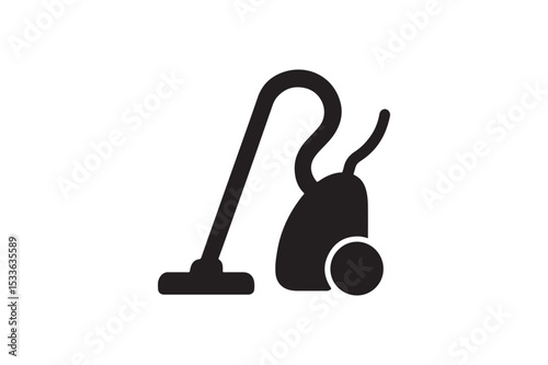 Vacuum Cleaner Icon silhouette vector with white background