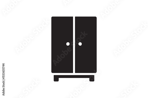 Wardrobe Icon silhouette vector with white background