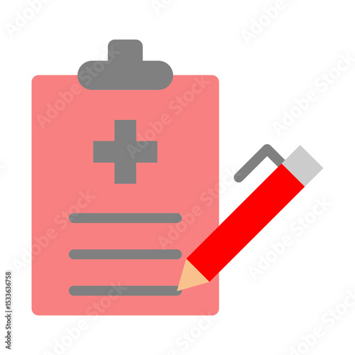 Health Records Vector Flat Icon Design 
