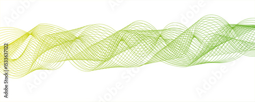 Abstract wave design with a series of flowing, overlapping sinusoidal curves in a gradient. Spaced and curve in white background, with forming symmetrical sine wave shapes and depth and motion. 
