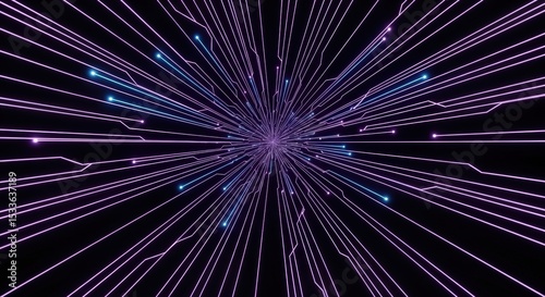 Abstract Light Lines on Black Background