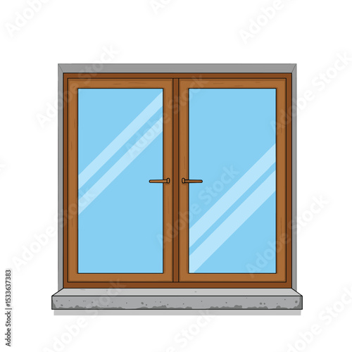 Window with  glass vector isolated on white background.