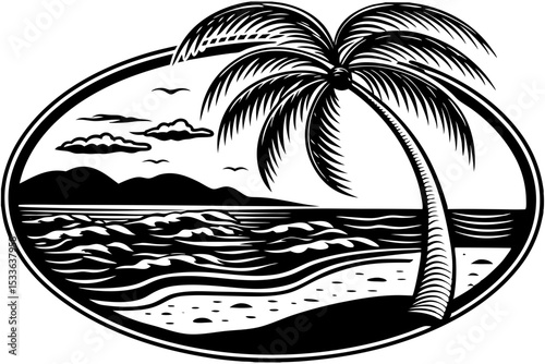 tropical island with palm trees