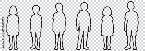 people silhouette kids EPS 10