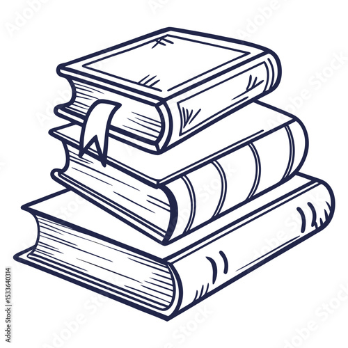 stack of books isolated