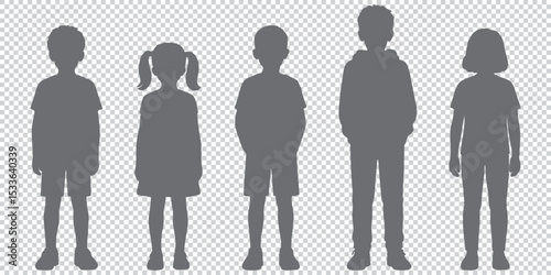Vector silhouette of children EPS 10