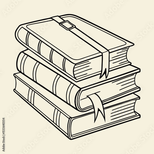 vector illustration of a stack of books