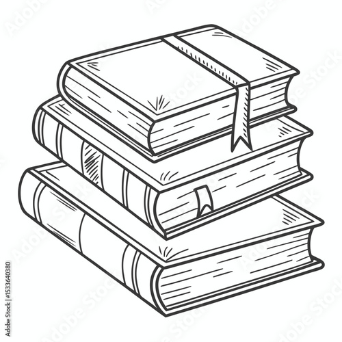 stack of books isolated