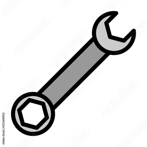 Wrench Vector Filled Icon Design