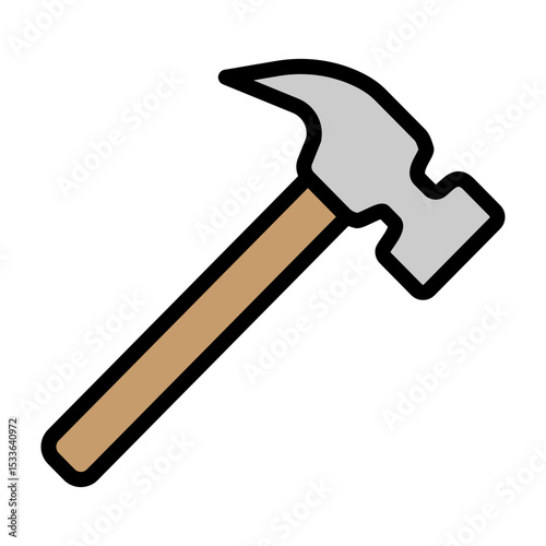 Hammer Vector Filled Icon Design