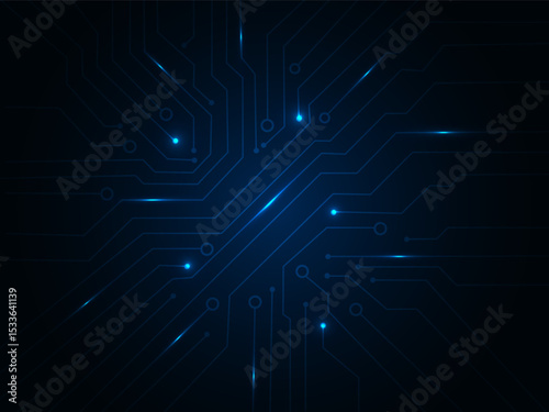 Geometric background and high tech circuit board connection system