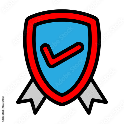 Warranty Badge Vector Filled Icon Design
