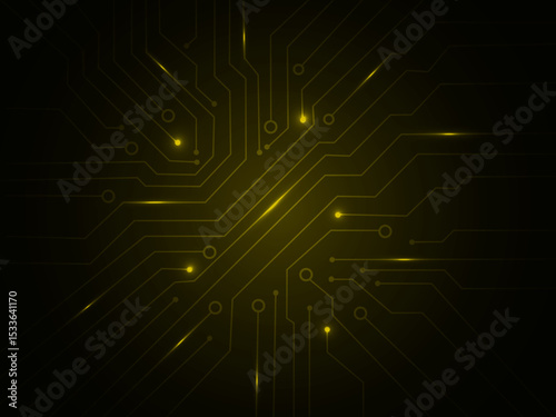 Geometric background and high tech circuit board connection system