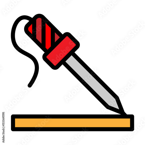 Soldering Iron Vector Filled Icon Design