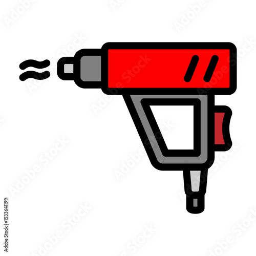 Heat Gun Vector Filled Icon Design