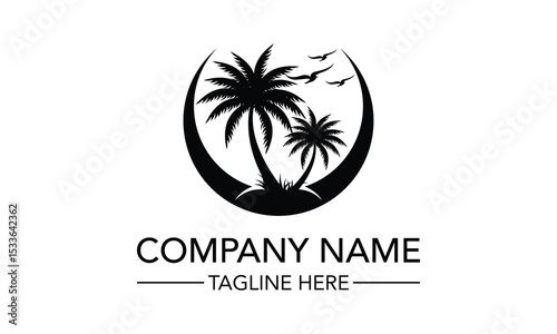 Vintage beach logo design vector