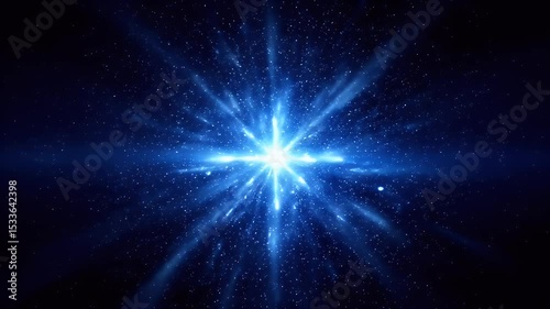 Glowing Light Expanding into Space with Tiny Stars in Dark Sky