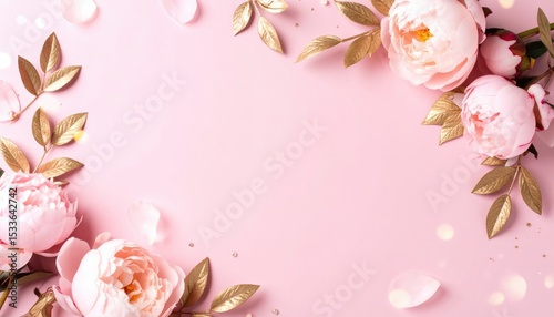 Elegant floral arrangement pink background decorative image soft lighting close-up view beauty concept